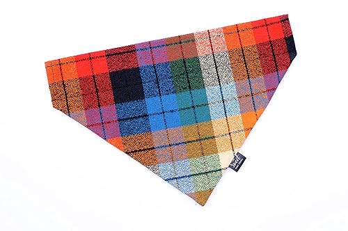 Miniatura 3 de Fall plaid over the collar dog bandana perfect for Halloween, Thanksgiving, Christmas, no tie slip on pet bandana for autumn and winter (Ombre