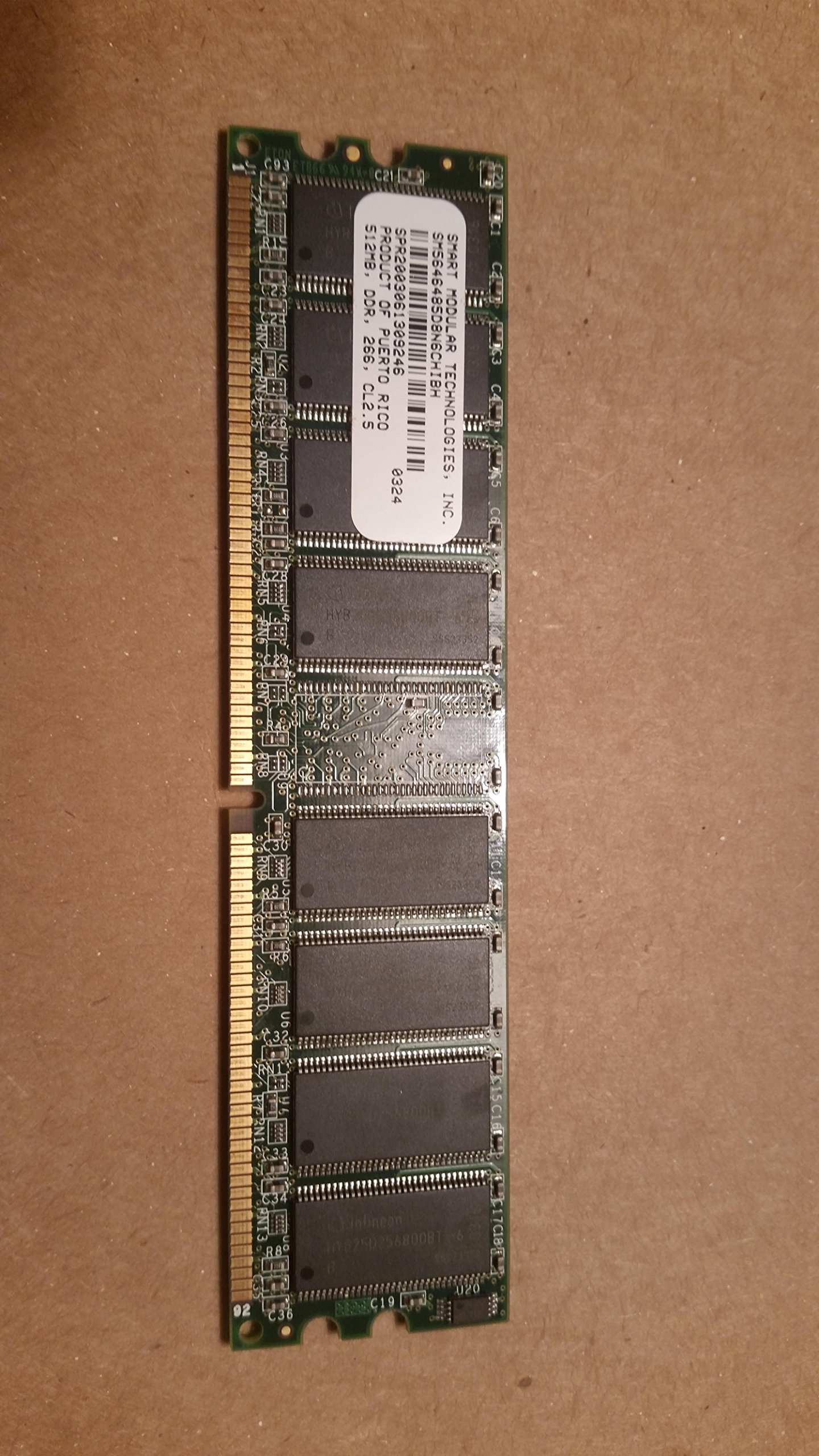 Smart ModularTECHNOLOGIES SMCQ-7110-512 512MB DDR SDRAM MEMORY MODULE