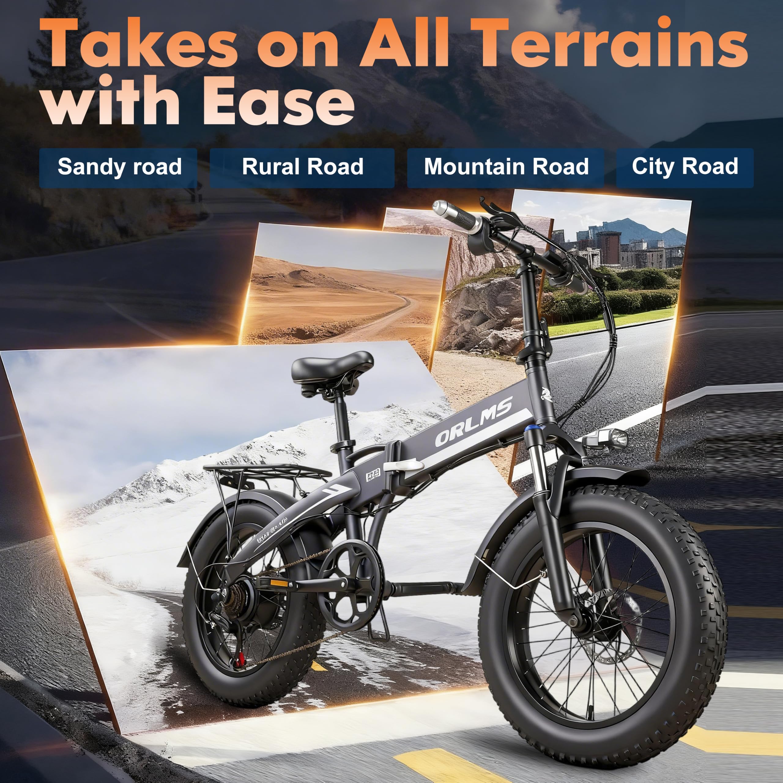 S9 Vélo électrique Pliable, pneus Tout-Terrain 20 x 4,0 Pouces, autonomie Longue 125 km, 7 Vitesses, vélo électrique Adulte Homme et Femme