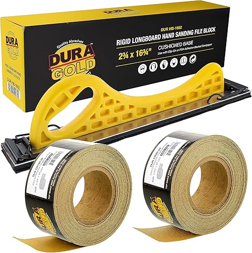 Dura-Gold Pro Series Longboard - Lijadora manual de lijadora con soporte de gancho y bucle y almohadilla adaptadora de conversión de respaldo PSA y