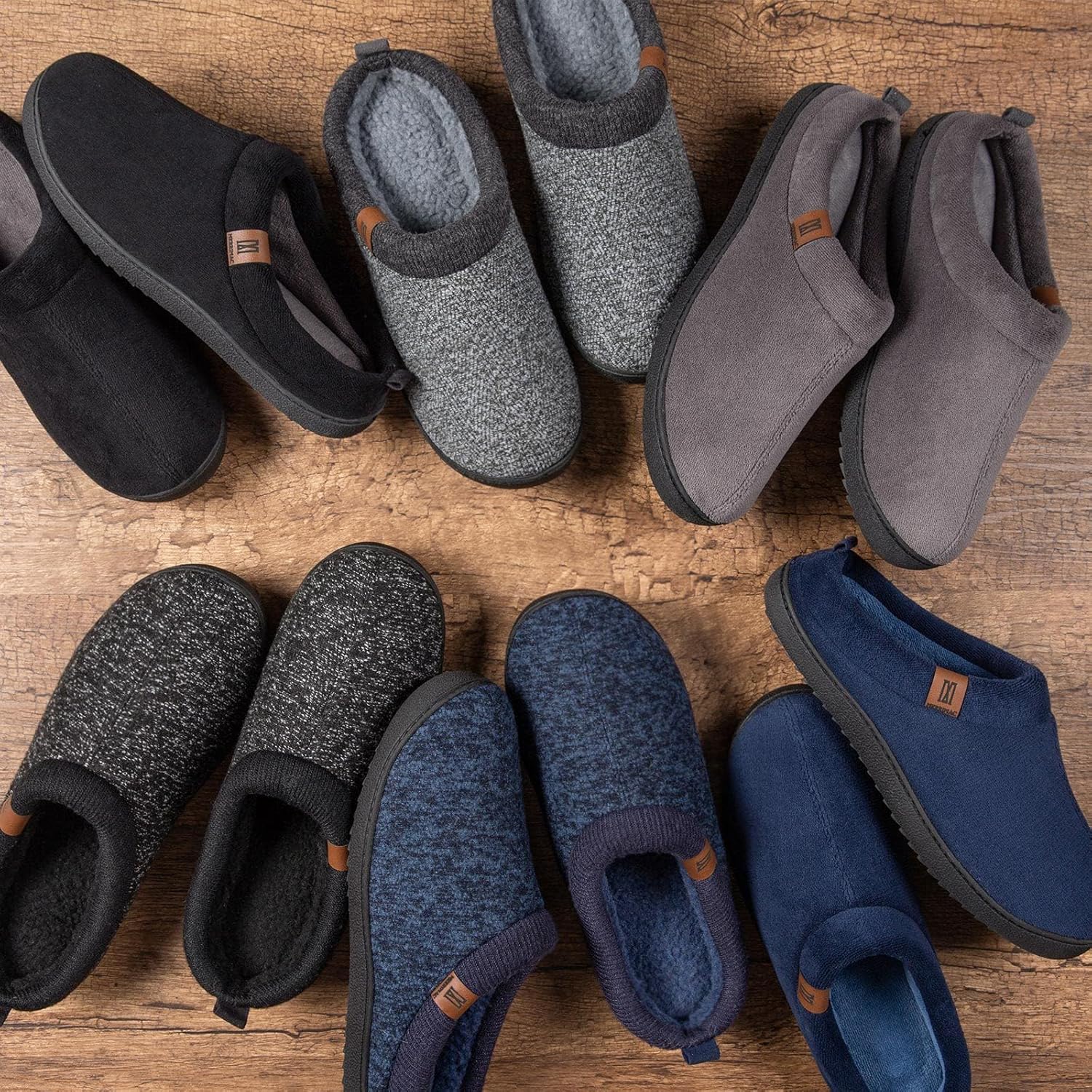 MERRIMAC Men's Slip-on Slippers Comfy Memory Foam Non-slip Indoor House Shoes 3 91Cjj3NerML. AC SL1500