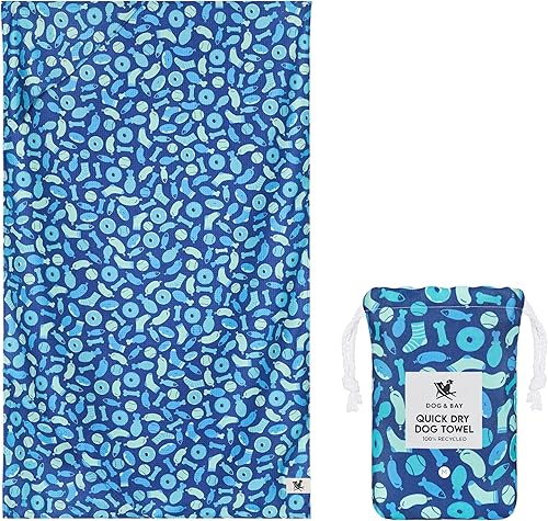 Dock & Bay Toalla para mascotas - Toallas para perros superabsorbentes y de secado rápido con bolsa - 100% recicladas - Una cena de perros, mediana