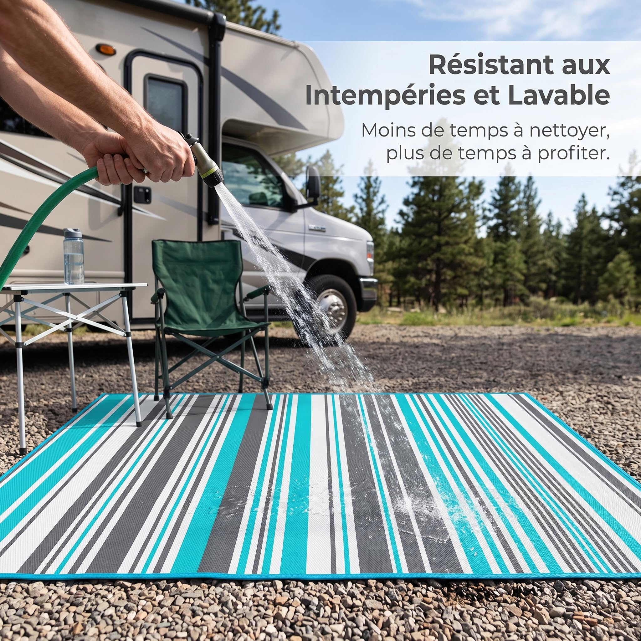 LOVIVER Tapis Extérieur PP Tissé Tapis Moquette de Jardin Nappe de Sol Polypropylène Imperméable et Deux Faces Réversibles Léger et Pliable pour Rangement