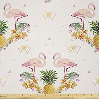 Vista 120 de Lunarable Tela suculenta de The Yard, flores en acuarela estilo pintura coloridas flores de primavera tema de jardinería, tela de microfibra