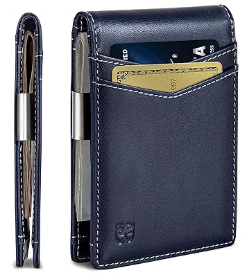 SERMAN BRANDS Money Clip Wallet - Mens Wallets slim Front Pocket RFID Blocking Card Holder Minimalist Mini Bifold