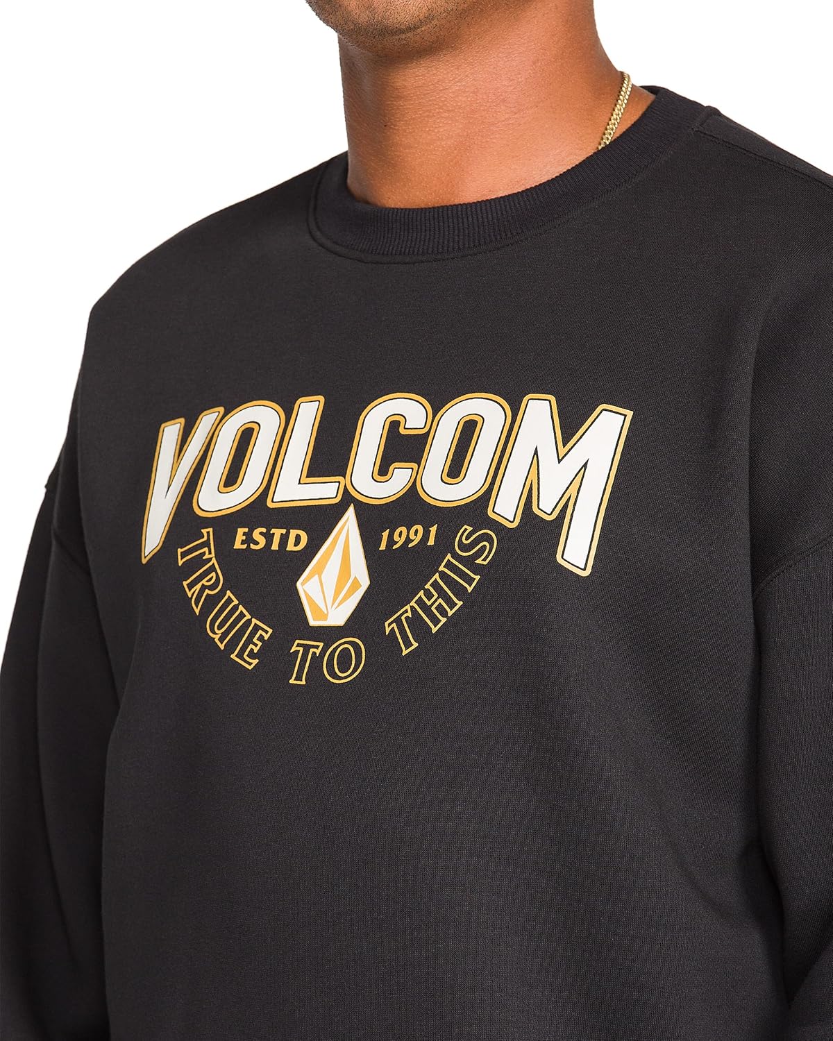 Volcom Men's Roundabout Crew Fleece Sweatshirt – Soft Midweight Pullover Ribbed Cuffs - Image 4