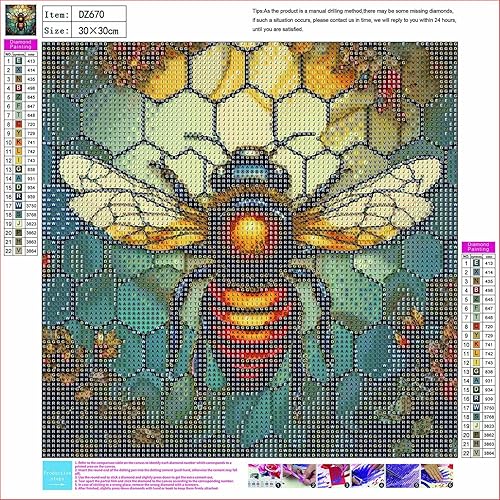 Miniatura 2 de ZHUDENGXJL Kits de pintura de diamantes de abejas para adultos, kits de arte de diamantes 5D para principiantes. Diamantes de imitación de diamantes