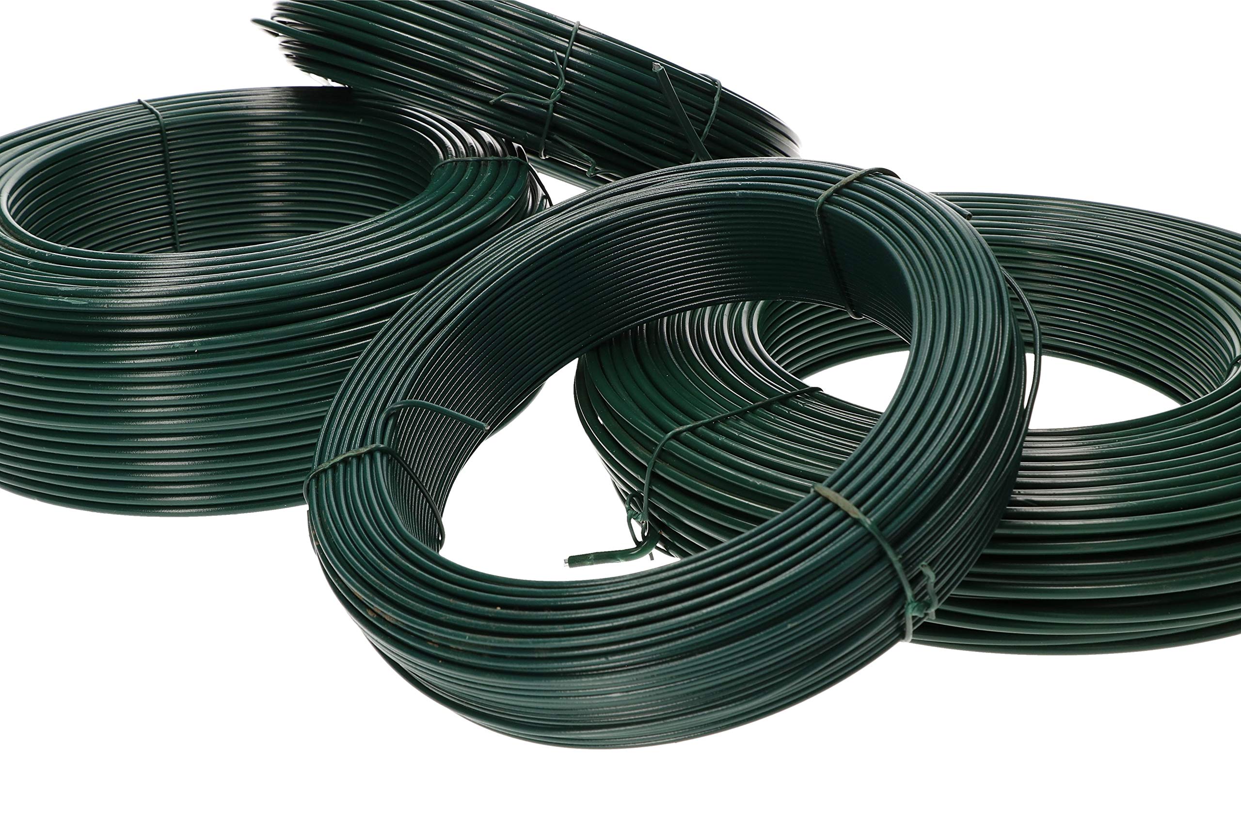 KOTARBAU® Rollo de alambre de acero plastificado con acabado en verde, Ø 3,60 mm - 100 m, Alambre de atar flexible para floristería o jardín, para plantas trepadoras y hortalizas, Bricolaje
