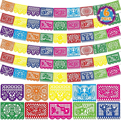6 PCS Cinco De Mayo Banner, 110FT Colorful Fiesta Party