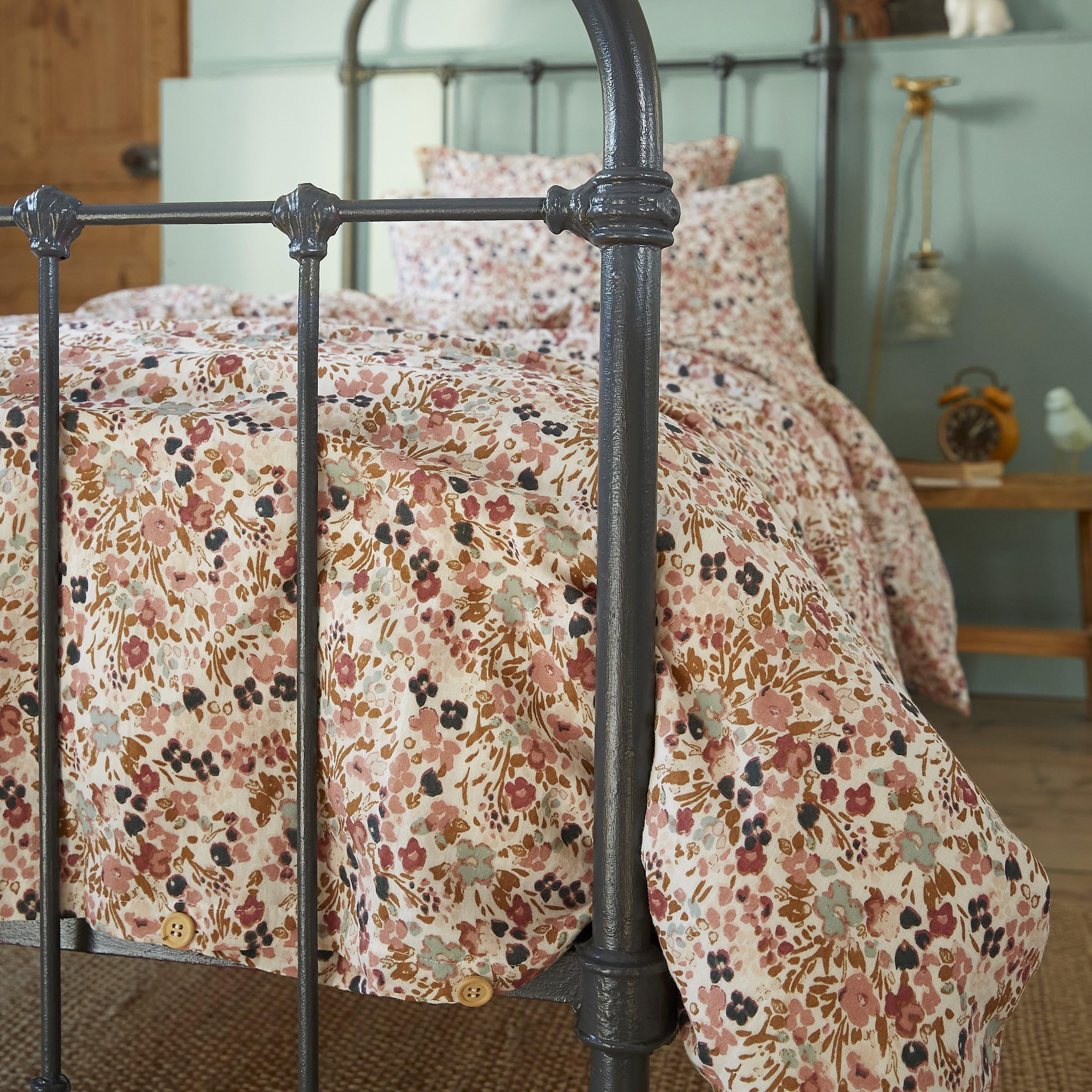 Housse de Couette Gaze de Coton Capucine by L’Effet Papillon – Linge de lit Housse Couette Style Fleuri [ Housses de couettes ] (Beige Pampa, 140 x 200 cm)