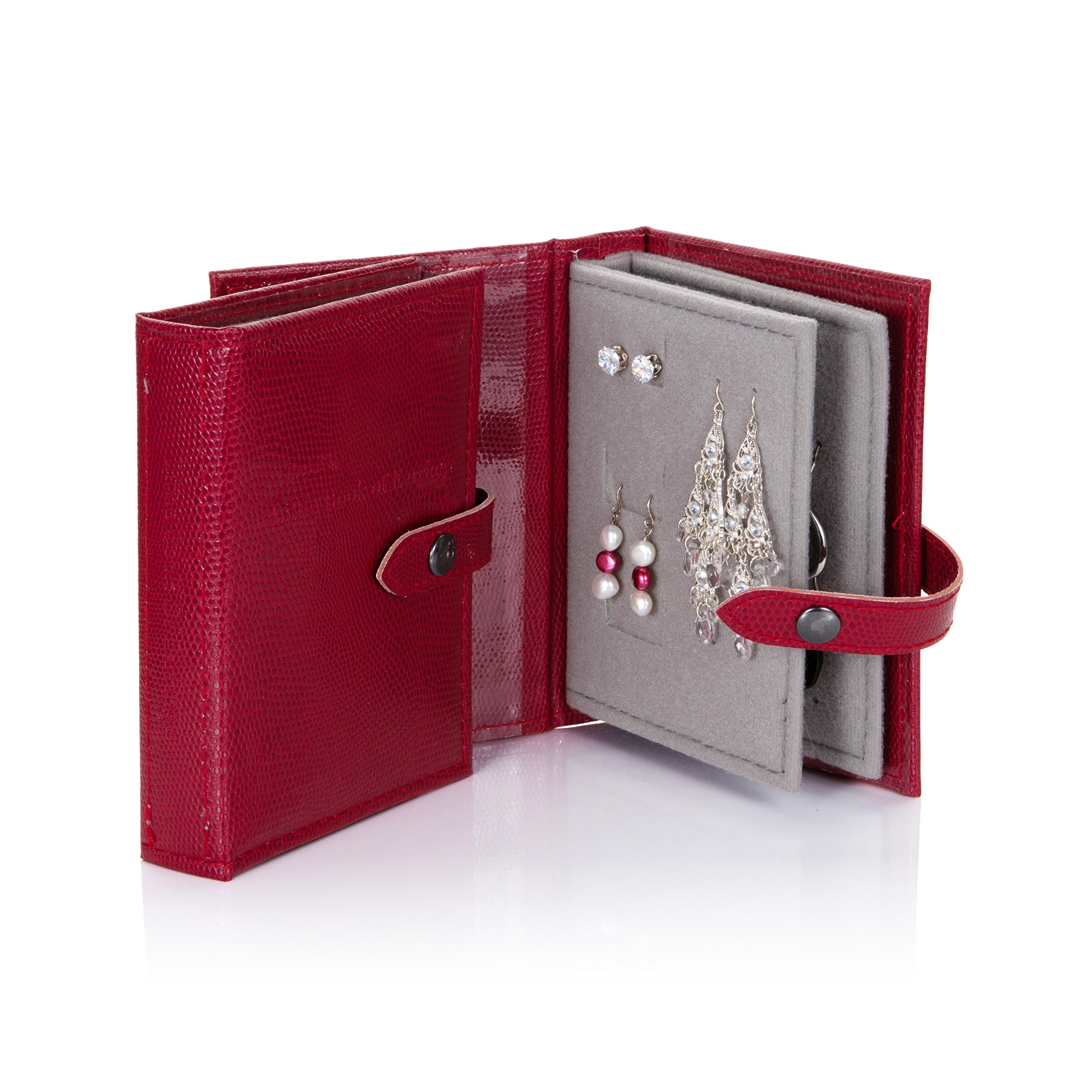 Small Size RED LIZARD mock - Little Little Book of Earrings - A Small Book for Keeping Your Earrings Safe!