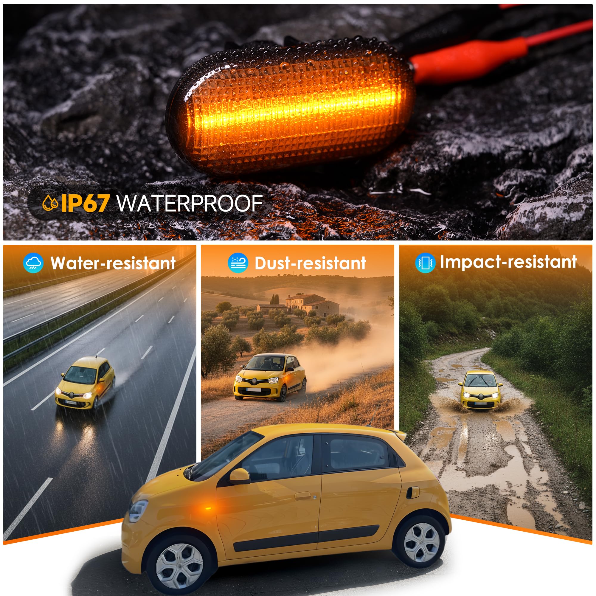Led indicateur de position latérale pour Dacia Logan Duster Re.nault Megane Twingo 1 2 3 Op.el Clio Led clignotants