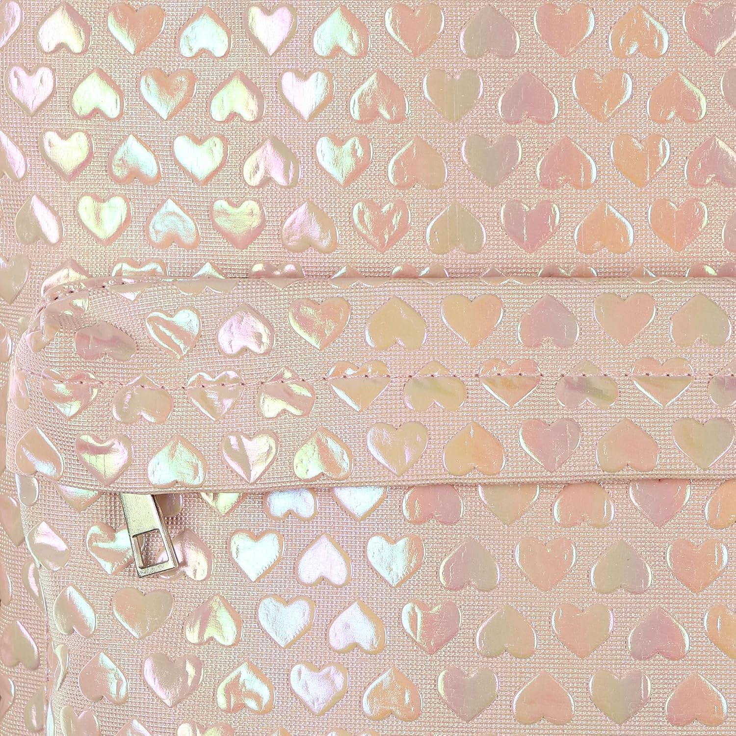 INTIMO PJammy Iridescent Pink Hearts Backpack All-Over Design 16" Book Bag School Travel Tech Sleeve