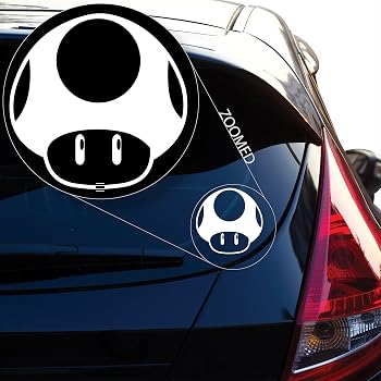 Super Mario 1-Up Mushroom Car Decal Sticker - 4 Inches Wide, Oracal 651 Vinyl - View #5
