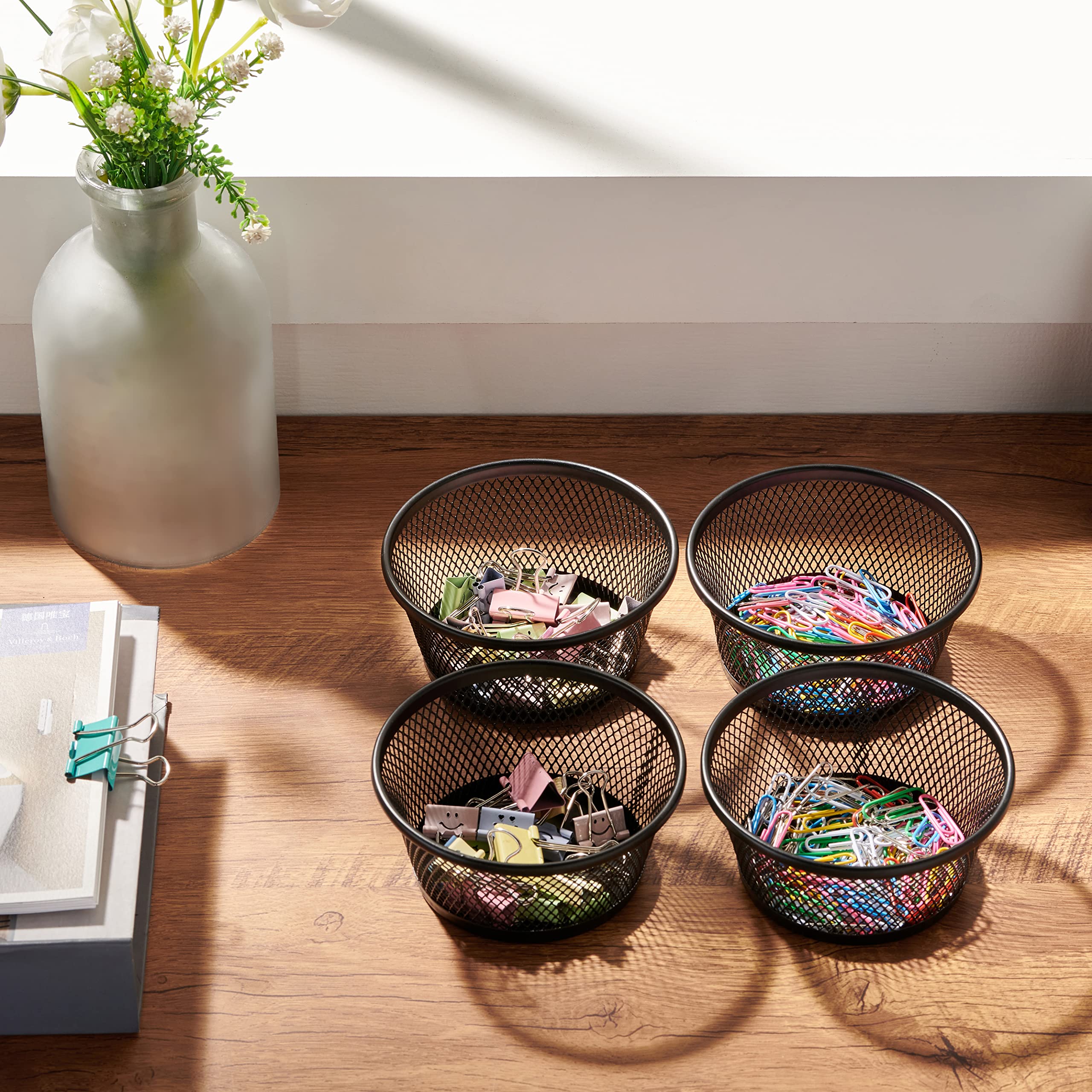 Magnetic Paperclip Holder Mustard Cactus Desktop Organiser Penpot & Paper Clip Dispenser