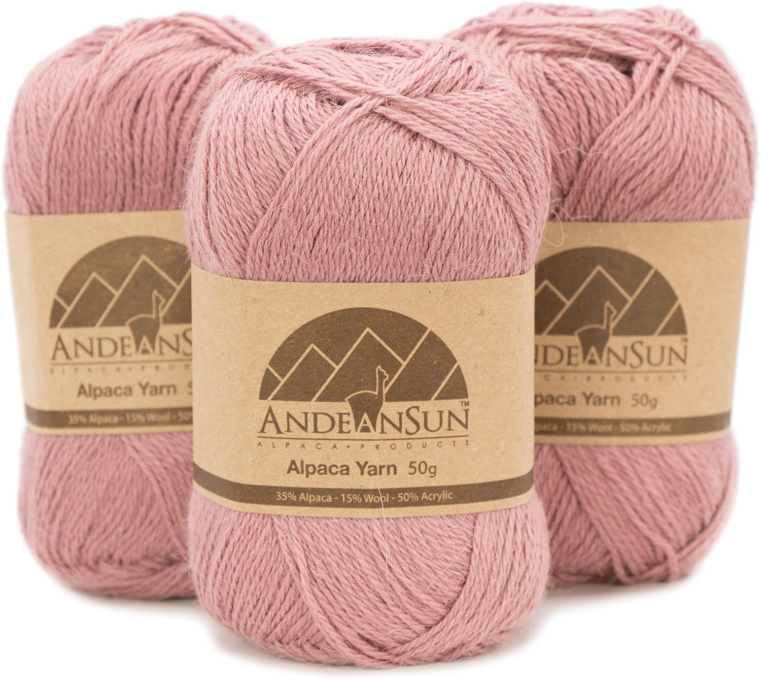 (3 Small Gorgeous Skeins) Alpaca Yarn Blend Umayo [657 Yards Total], #2 Fingering (Grey)