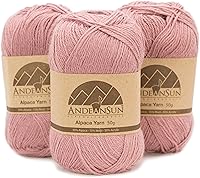 Vista 18 de 3 ovillos de lana de alpaca UMAYO para tejer al crochet y con agujas, 150 gramos, #2, #3 y #5