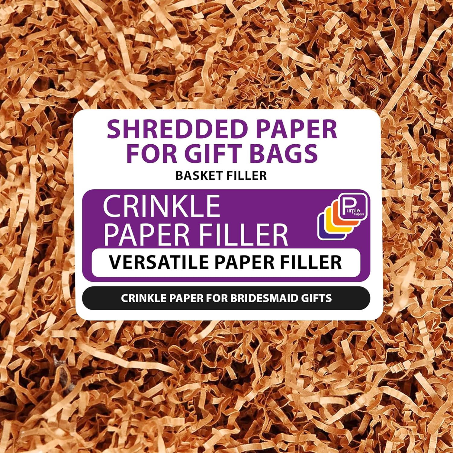 Brown Crinkle Paper Filler 5.5oz – Shredded Paper for Gift Baskets, Bridesmaid Proposal Gifts, Basket Filler for Christmas, Wedding, Birthday & Craft Gift Boxes