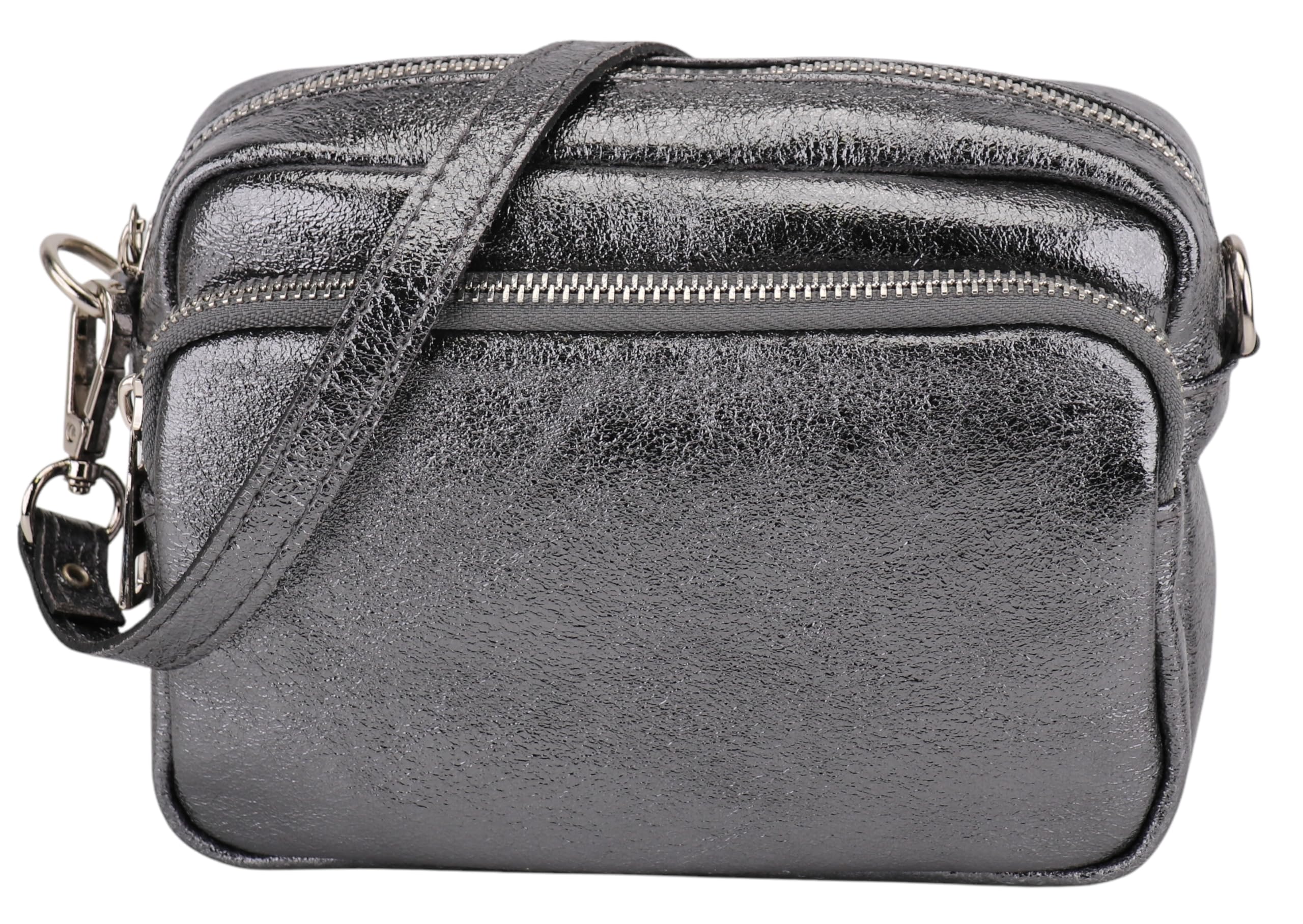 SH Leder Echt leder Schoudertas, clutch, kleine tas, avondtas, 24,50 x 15 cm Ely G149, roze goud, Small