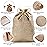 Homum 50PCS Burlap Gift Bags with Drawstring and Gift Tags & String, 7x9 Inch Party Favor Burlap Bags Linen Jewelry Pouches for Party, Wedding, Jewelry Pouches, Christmas, Festival, Coffee, DIY Craft
