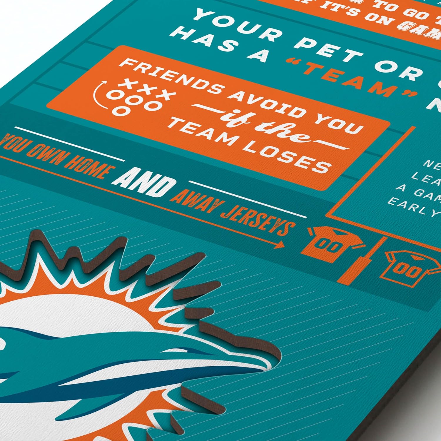 YouTheFan Officially-licensed NFL 6x19 Top 10 Signs Banner - humorous descriptions - fun sports fan phrases, original design, indoor team wall decor fan gift