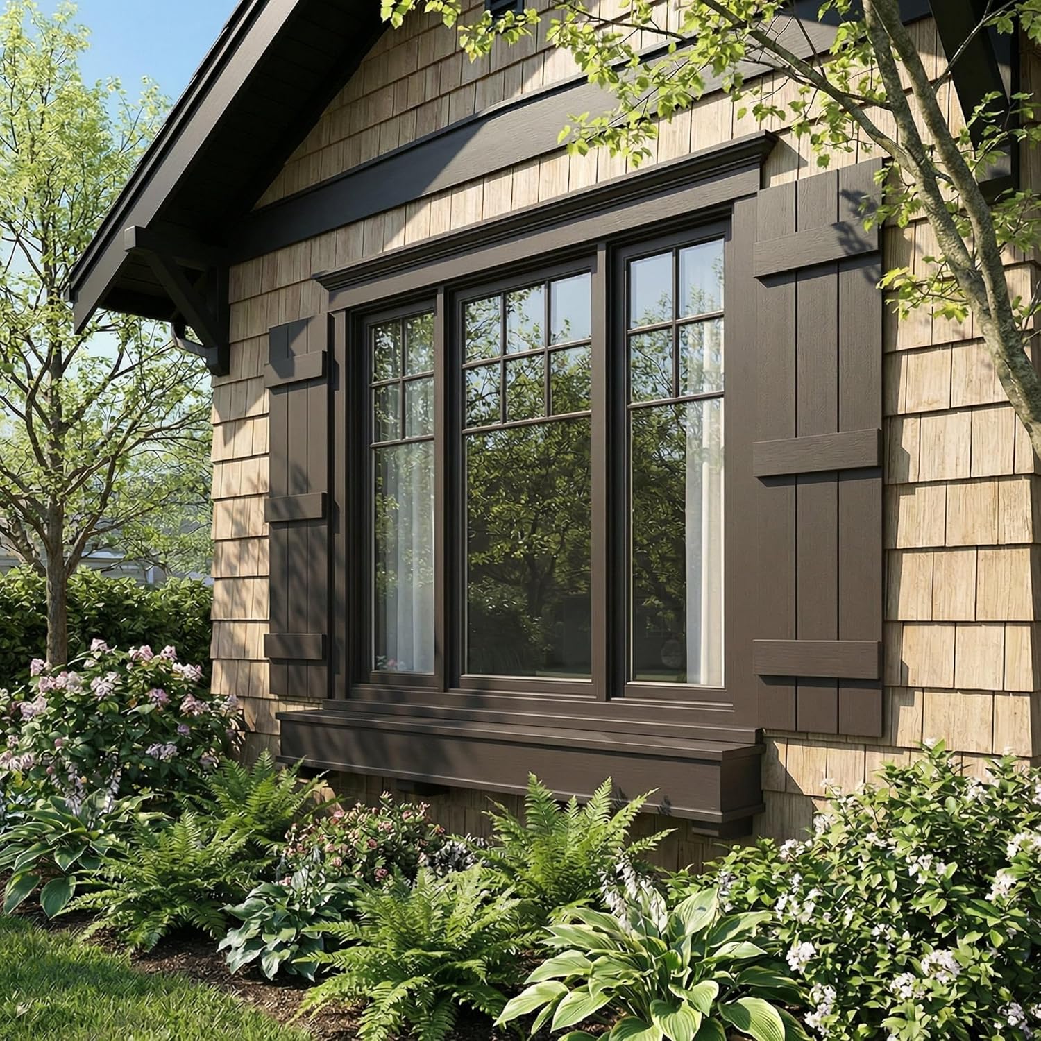 14"W x 71"H EverColor Joined Board-n-Batten Exterior Viny Shutters, w/Installation Shutter-Lok's & Matching Screws (Per Pair), Tuxedo Grey