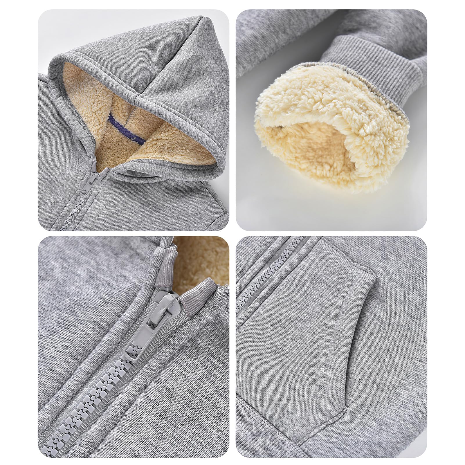 amropi Niños Sudadera de Forro Polar Sweatshirt Invierno Pullover Caliente Sherpa Suéter