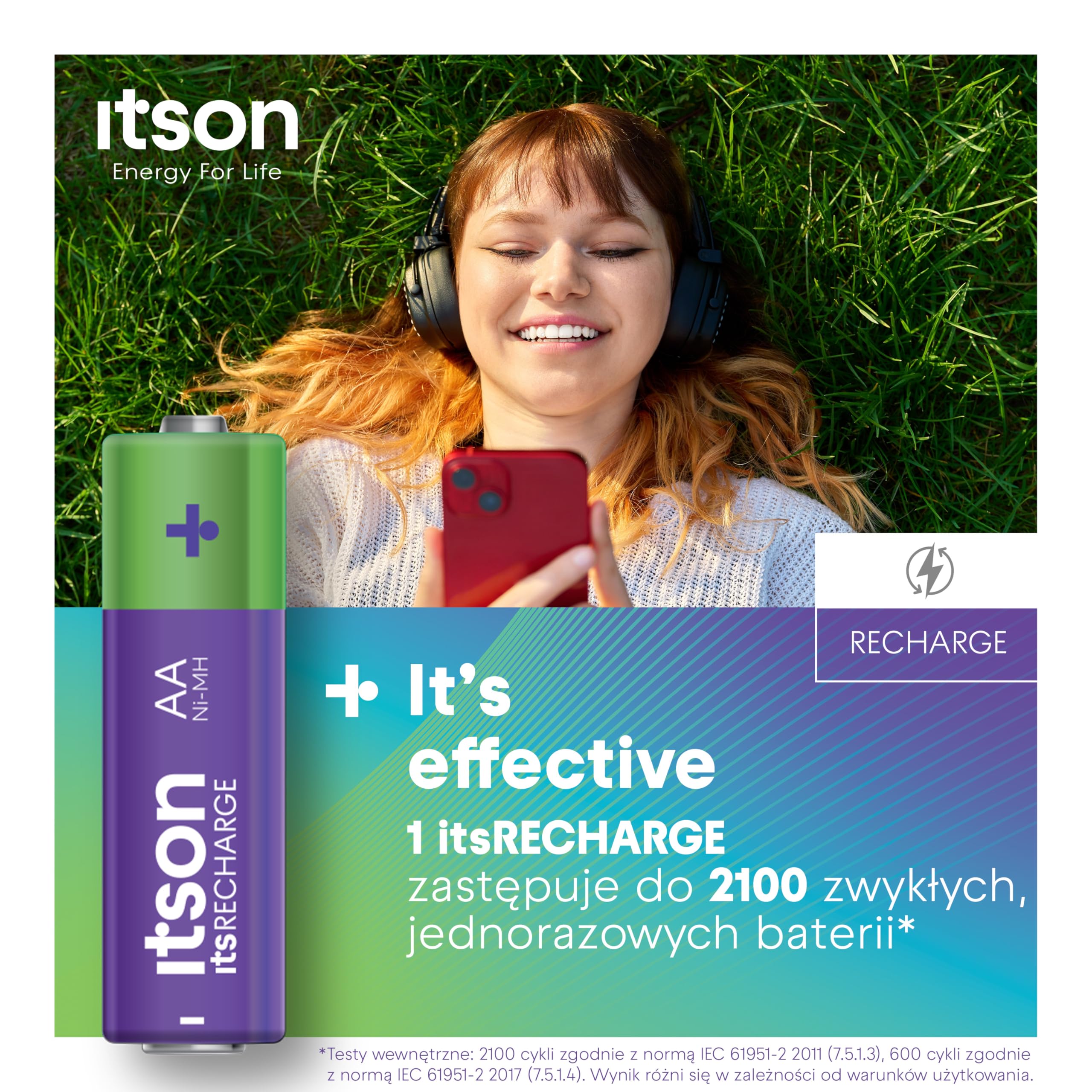 ITSON, akumulatorki AA Ni-MH, 2000 mAh, 4 sztuki, idealne do aparatów cyfrowych, kontrolerów gier video, zabawek, HHR6-2000IT/4CP