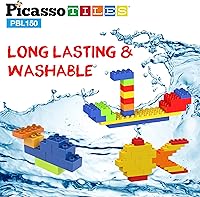 Vista 8 de PicassoTiles Juego de 150 piezas de bloques de construcción de ladrillos de construcción grandes, juego de ladrillos STEM, juego de aprendizaje