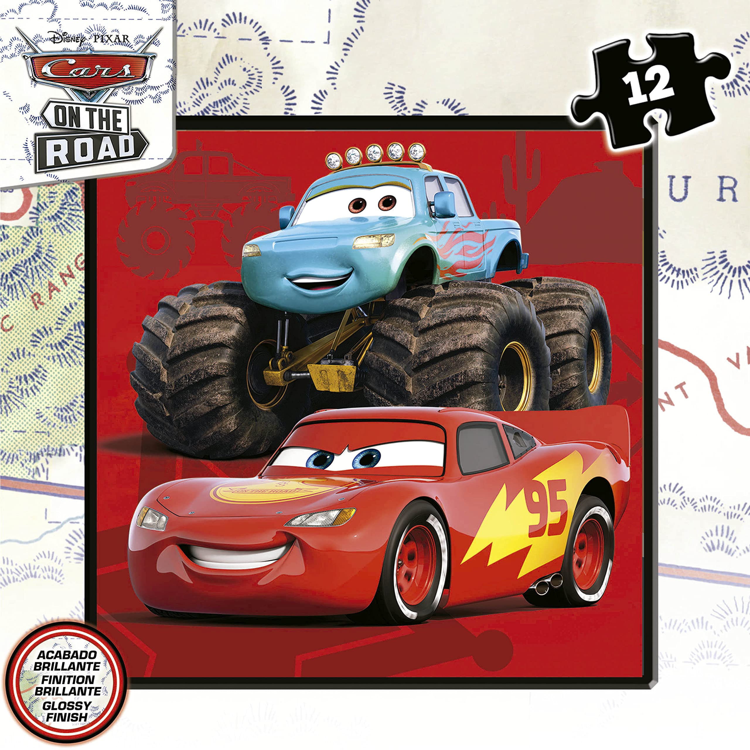 Educa - Cars Puzzle progressivi | Insieme di 4 puzzle progressivi per bambini di 12,16,20 e 25 pezzi presentati in una valigetta; Per i bambini da osare con livelli diversi. Misure: 16x16cm (19677)