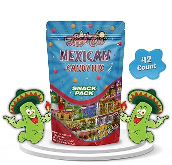 Mexican Candy Assortment (42 Pieces) Snacks Pack - Individual Wraps Chile Coated, Sweet Candy & Lollipop, Sweet, Sour, Spicy Flavors Candies by LookOn
