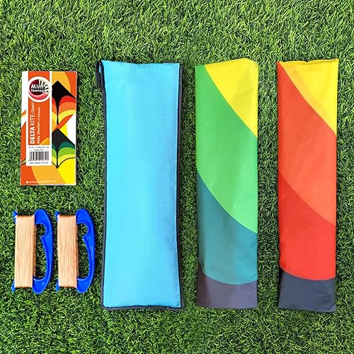 Miniatura 2 de Mint's Colorful Life Cometa Delta para niños y adultos, cometa extremadamente fácil de volar, las mejores cometas para principiantes