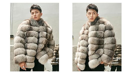 ジャケット・アウター FOX FUR pocket tailored middle coat Denny&Dora Mens Fox Fur Coat Fashion Fox Fur Coat Mens Fur Jacket