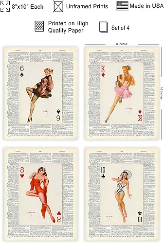 Miniatura 2 de Poster Master Póster de 4 piezas para niñas, póster de diccionario, arte pop, diseño de pared de cartas de juego, regalo para hombres y mujeres,