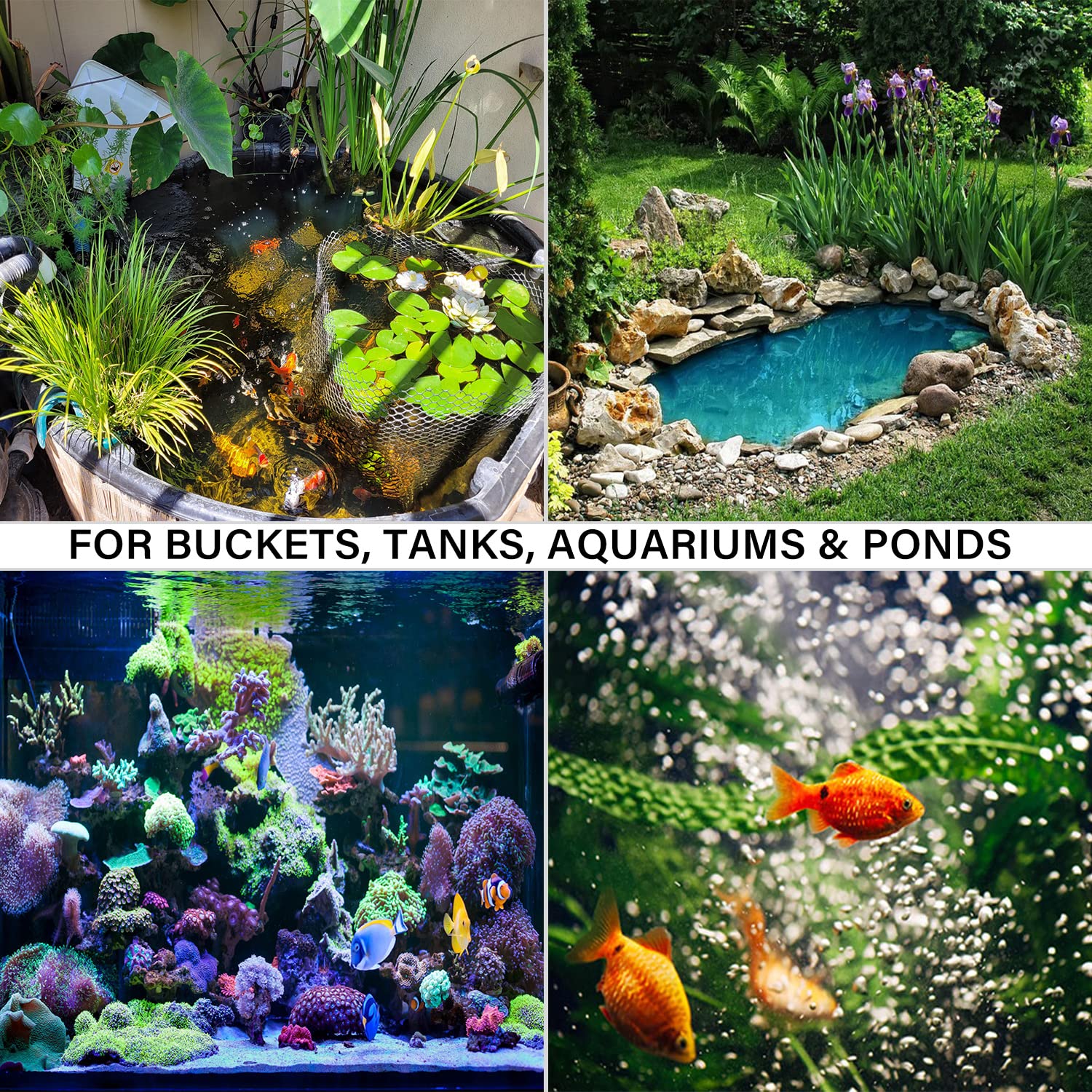 Lot de 10 diffuseurs de bulles d'air pour pompe à air d'aquarium et aquarium, gris