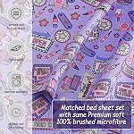 Softan Kids Twin Size Bed Sheets, 3-Piece, Deep Pocket, Purple Background | Microfiber Sheets Set, Girls Sheet and Pillowcase Sets, Breathable & Soft, 15" Deep Pocket and Corner Straps