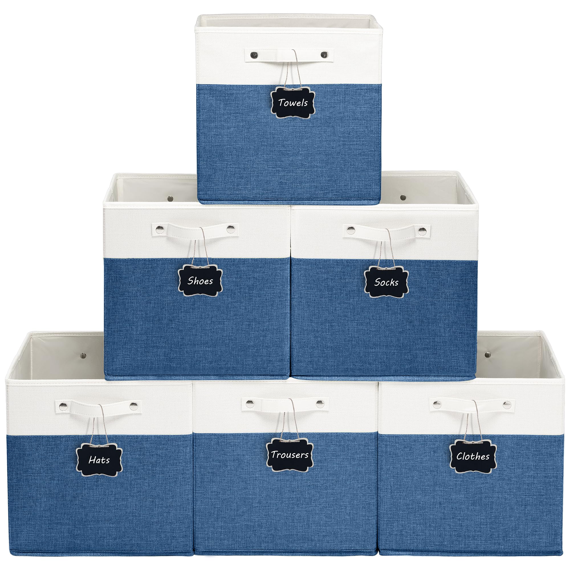 Contenedores de almacenamiento de cubo de 13 x 13 x 13 pulgadas, organizador de cubos de almacenamiento plegable de tela, cestas de almacenamiento grandes para guardería, armario de organización de