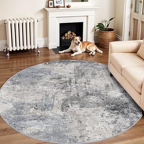 Miniatura 12 de RUUGME - Alfombra lavable abstracta de 4 x 6: alfombras de área para sala de estar con respaldo antideslizante, alfombra neutra resistente a