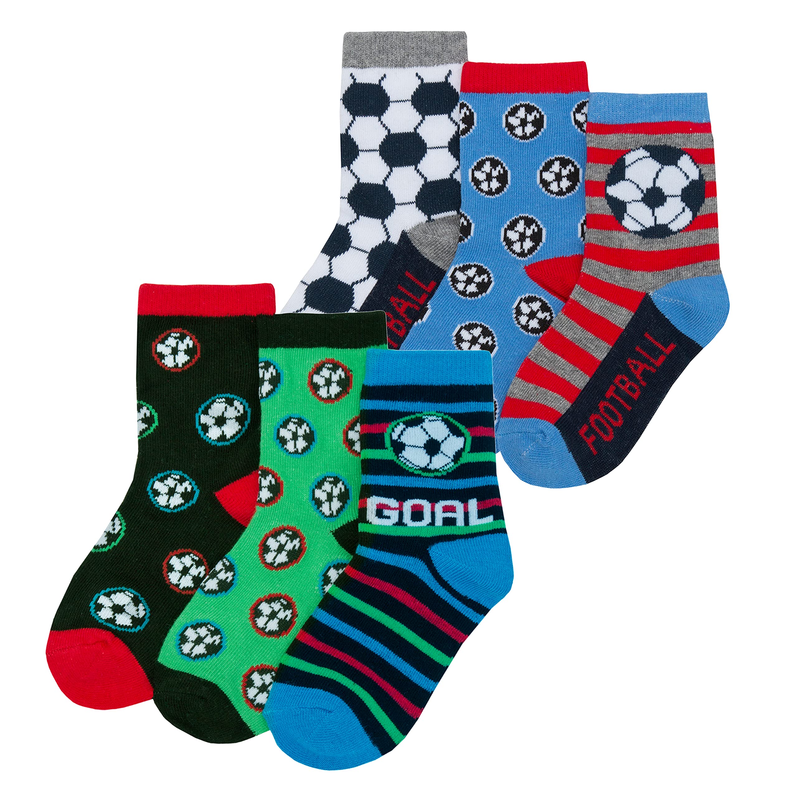 Metzuyan Kids Boys Cotton Rich Novelty Socks Football 6-8.5