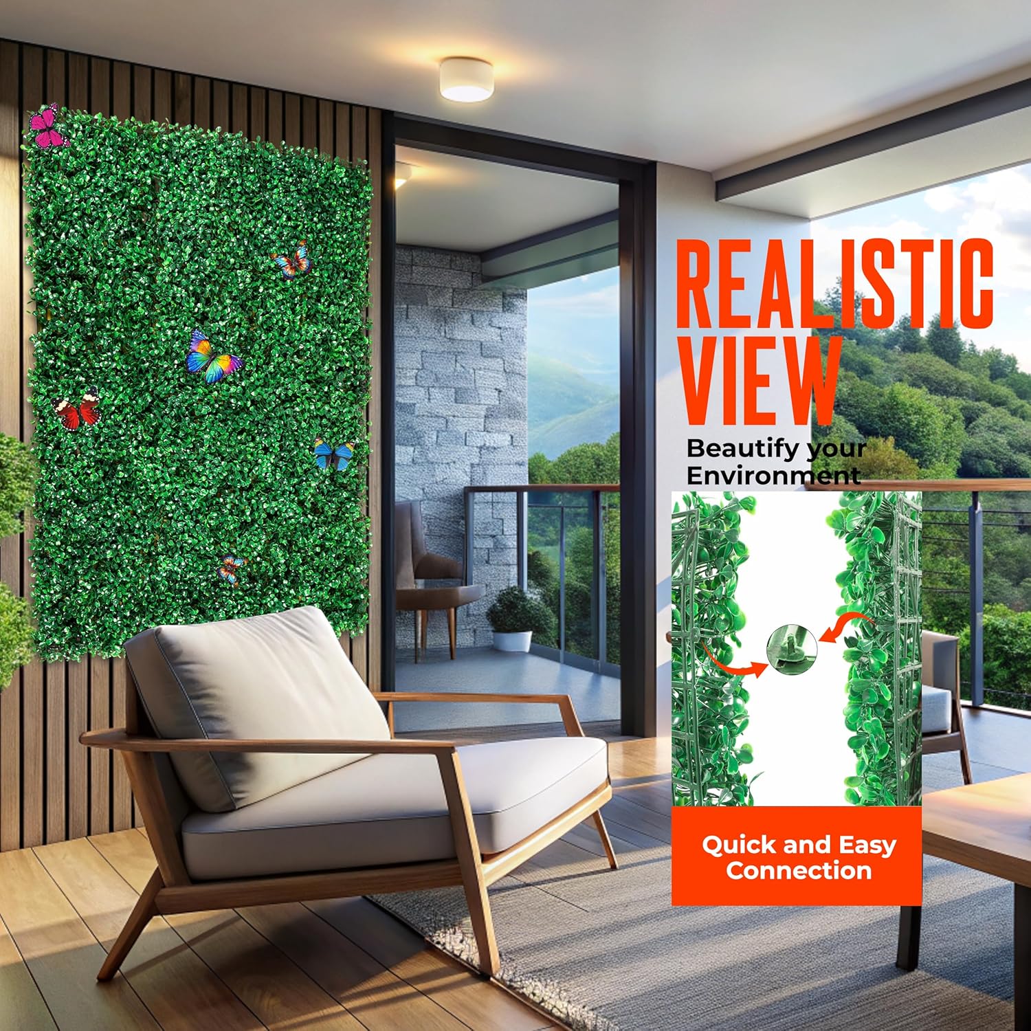 12Pcs Artificial Grass Wall Panels - 10”x10” Grass Backdrop Wall, UV Protected Greenery Decor for Indoor Outdoor Use (10”x10” (12pcs)) - Image 5