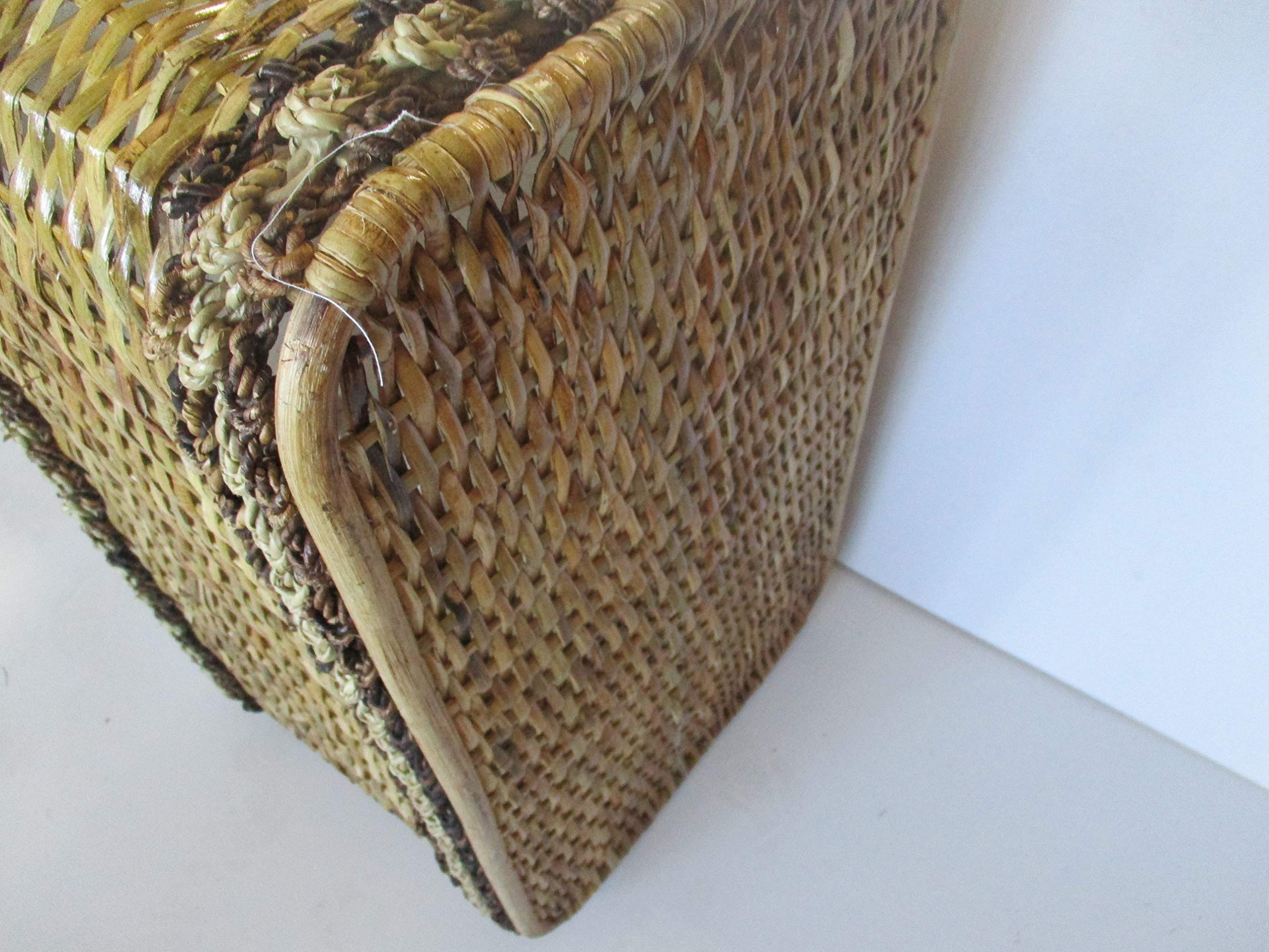 Cesto Portabiancheria in Vimini con Coperchio e Fodera in Cotone Rimovibile – Cesto Portaoggetti Grande 84x51x52 cm – Contenitore Lavanderia, Camera da Letto, Bagno