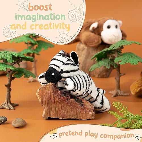 Miniatura 3 de Forest & Twelfth Cebra de peluche, mini juguete de peluche para niños, recuerdos de fiesta de safari y bolsas de golosinas, premios de caja del