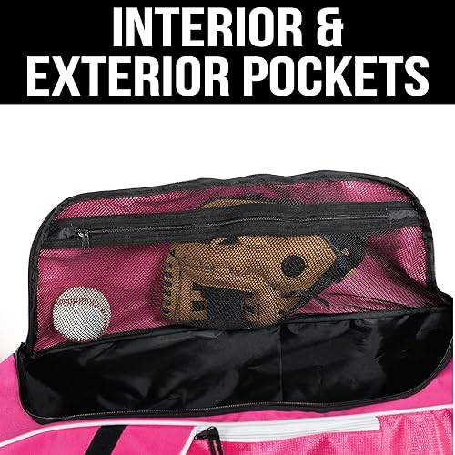 Miniatura 5 de Athletico Bolsa de béisbol con ruedas, bolsa de bate de béisbol con ruedas para béisbol, tball, equipo de softbol para jóvenes, niños y adultos