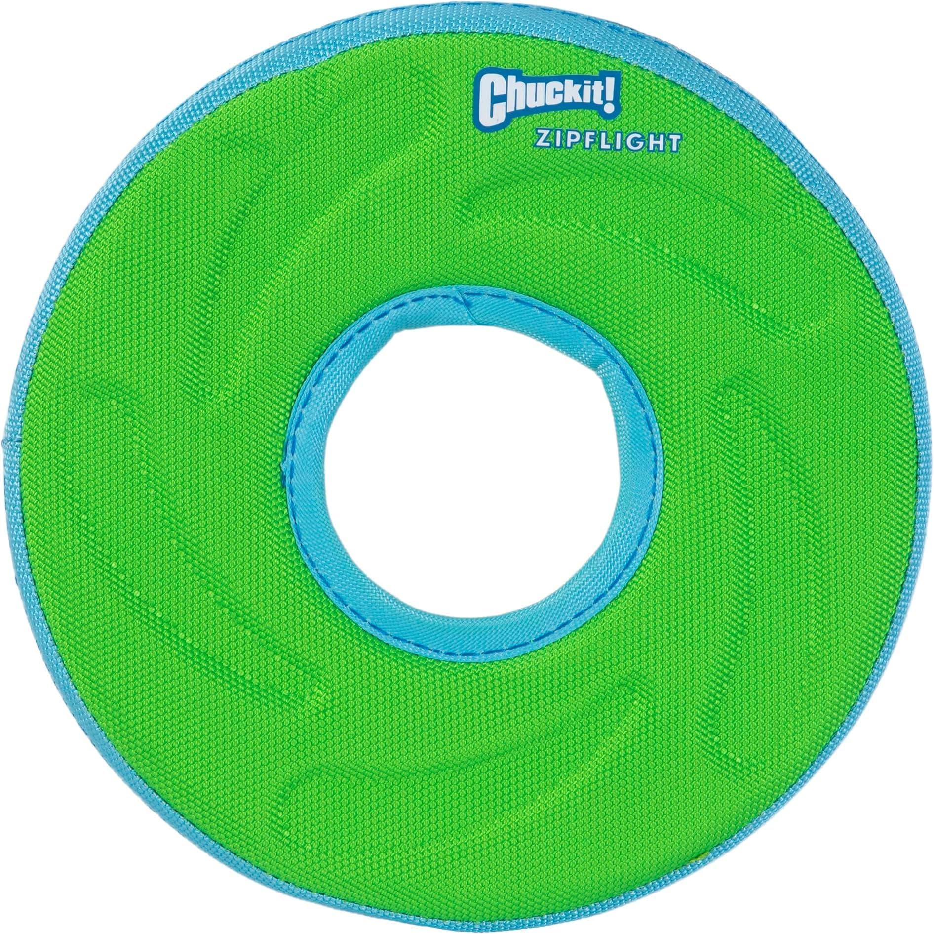 Chuckit! Amphibious ZipFlight Floating and Flying Disc Dog Toy, Medium (8.5"), Assorted Colors (Orange and Blue/Green-and Blue), (Pack of 12)