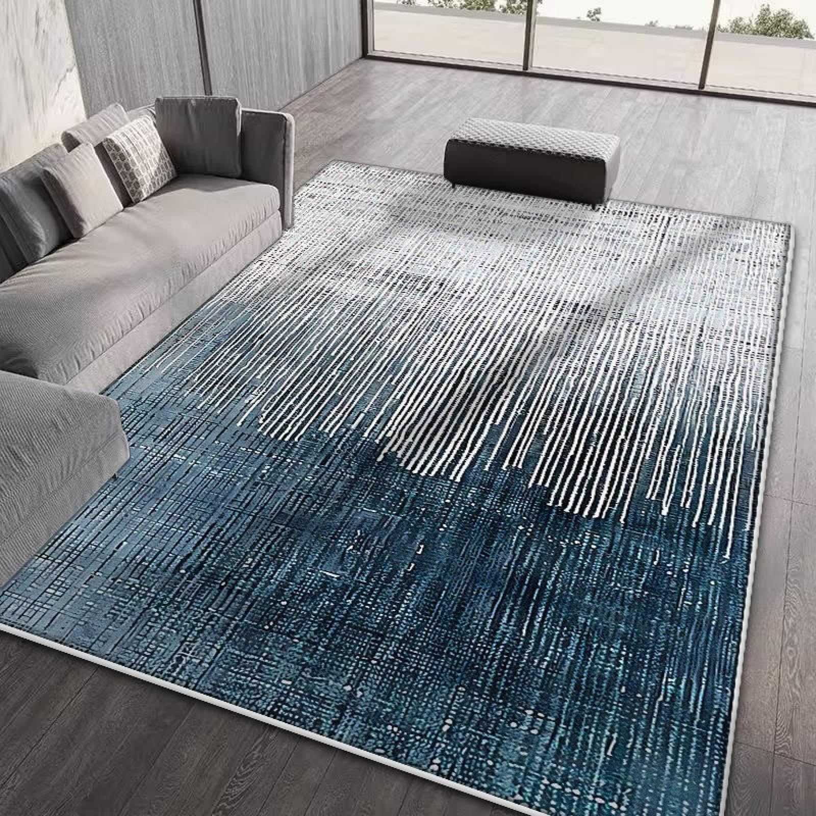 Tapis de salon facile à nettoyer, solution anti-peluche pour grand séjour