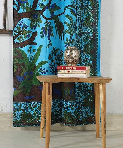 Miniatura 6 de Popular Handicrafts Paneles de cortina de mandala de teñido anudado con diseño de árbol de la vida, hippie indio, bohemio, Tarqouise