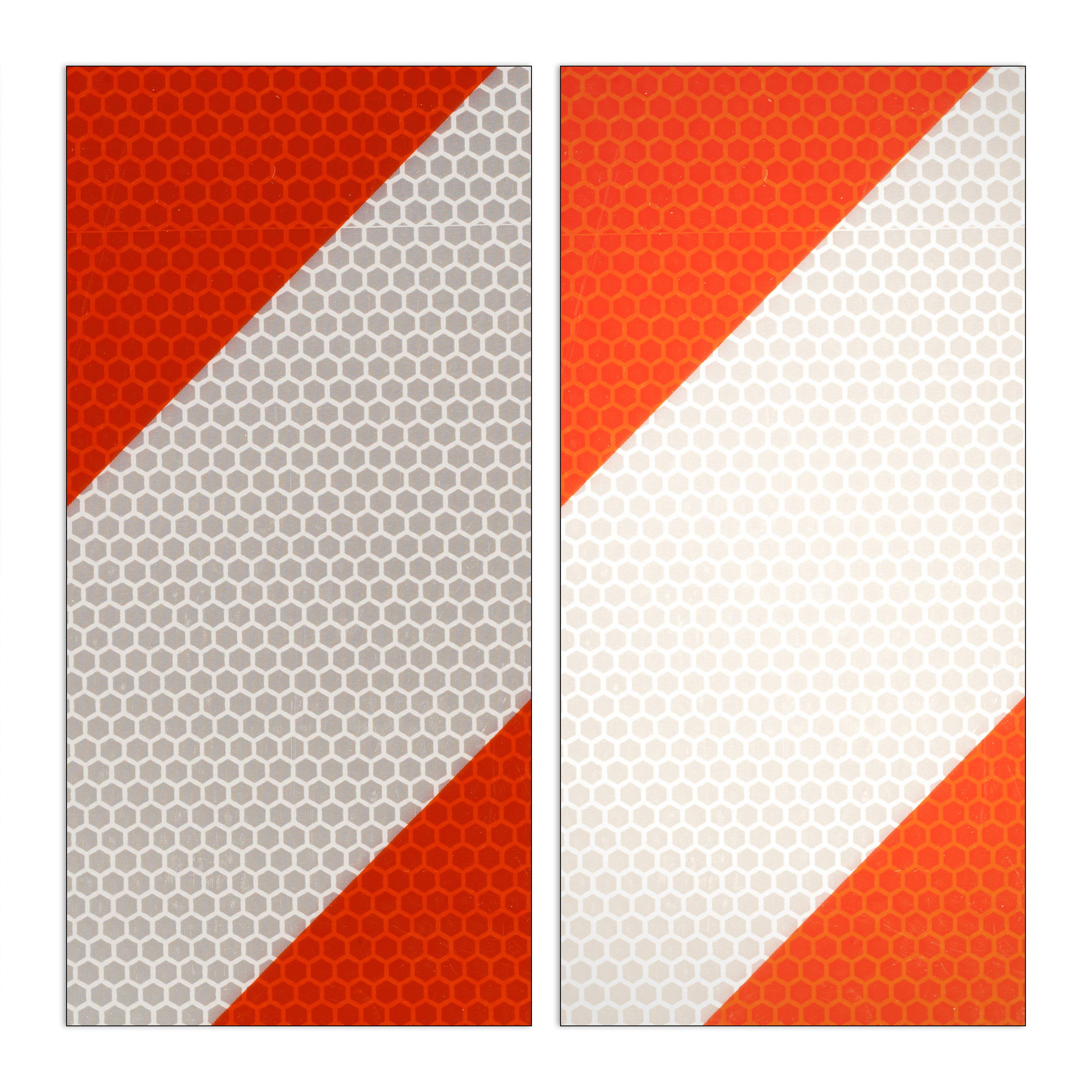 Relaxdays Placa v20, Señal Portabicicletas, Señalización Carga Saliente, 3 en 1, Aluminio, 1 Ud, 50x50cm, Rojo-Blanco