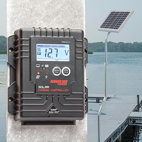 Miniatura 7 de Extreme Max 3006.9005 regulador de carga solar impermeable para 12V y 24V - 10A con pantalla digital