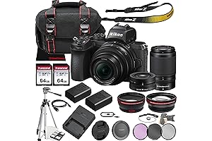Nikon Z50 Mirrorless Camera with Two Lenses, Memory, Case & More (35pc Bundle) (Renewed)