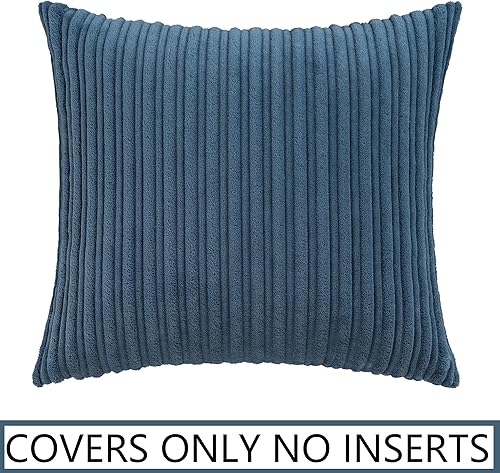 Miniatura 522 de UGASA - Juego de 2 fundas de almohada de terciopelo a rayas, funda decorativa para cojín con cremallera oculta para el hogar, sofá, dormitorio,